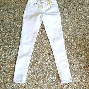 Super skinny high rise white jeans